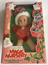 Vintage 1991 Mattel Holiday Baby Christmas Magic Nursery Doll in Box