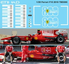 1/20 Decals for Ferrari F10 2010 Barcode & 800 Grand Prix F1 TBD260