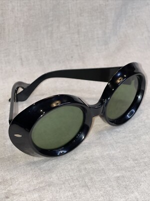 Rare Vintage Foster Grant FF77 Lens 500 MOD Sunglasses Black Oval