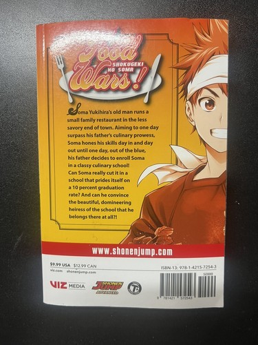 Anime Manga Food Wars Shokugeki no Soma Vol 1 Shonen Jump Graphic Novel Book Viz - Picture 2 of 2
