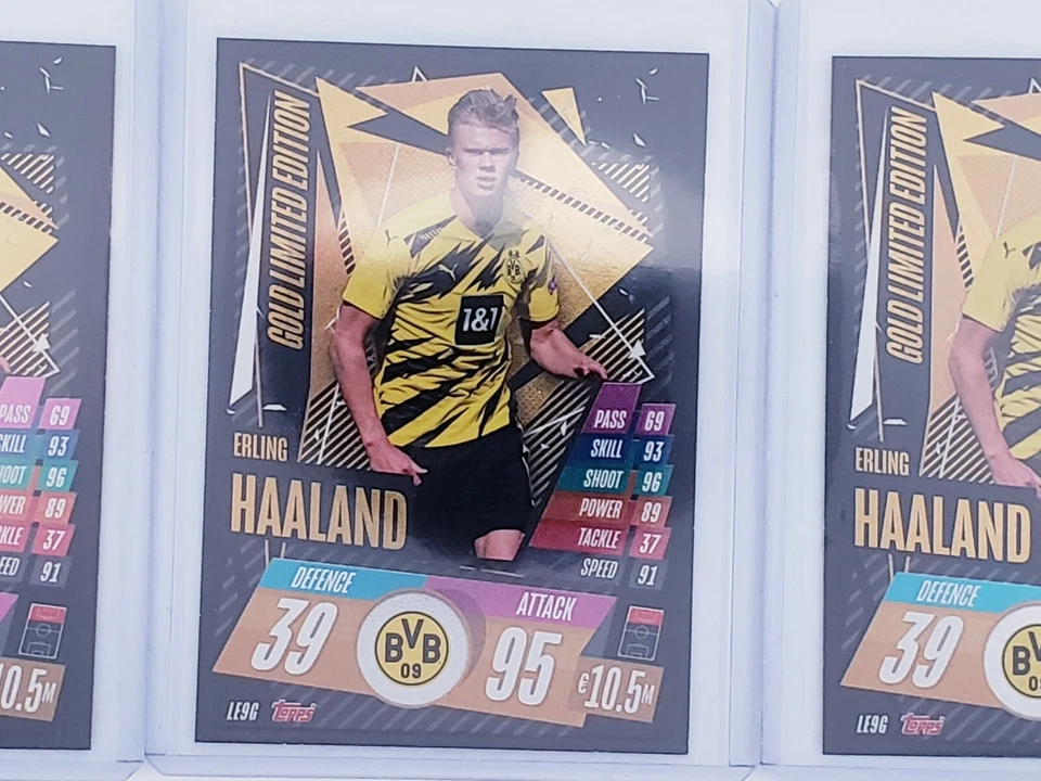 2020-21 Erling Haaland Limited Edition Gold Topps Match Attax Investor Lot 3x - Image 4 of 4