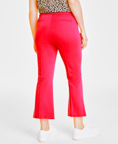 /LX016/ On 34th Trendy Plus Size Ponté Knit Kick-Flare Ankle Pants Red Sz 2X - Picture 2 of 2