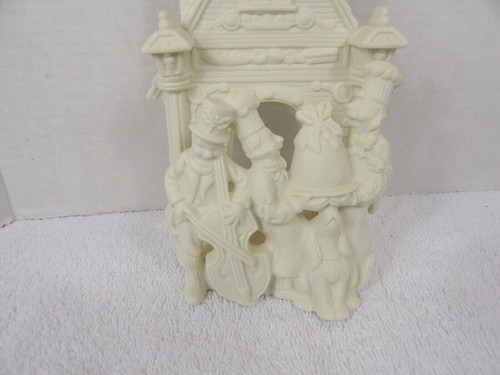 PARTYLITE VILLANCICOS LUZ DE TÉ Panadería Perro Músico PORCELANA BLANCA Bisque - Imagen 2 de 15
