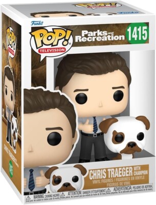 Funko Pop & Buddy Parks & Rec - Chris Traeger and Champion Figure w/ Protector