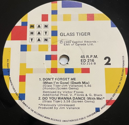 Glass Tiger Don’t Forget Me Vinyl Record 12” 45 RPM Maxi ED 216 Manhattan 1986 - Picture 23 of 24