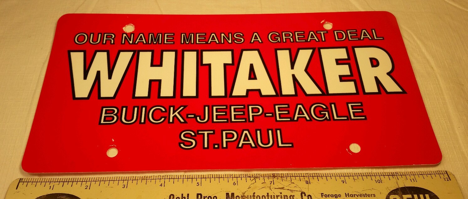 Vintage Advertising Dealership Plastic Plate Buick Jeep Eagle ST Paul