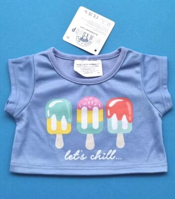BUILD A BEAR Popsicle T-Shirt Let's Chill Lolly Pop neu mit Etikett 