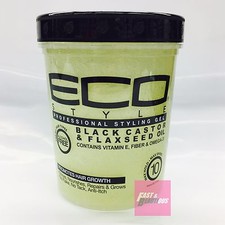ECO GEL 32oz BLACK CASTER  FLAXSEED OIL ALCOHOL FREE, PROMOTES HAIR GROWTH
