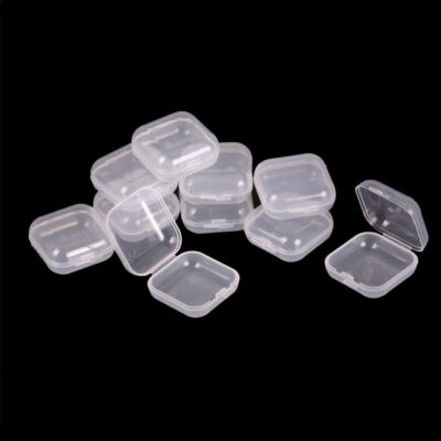 10Pcs Mini Clear Plastic Small Box Jewelry Earplugs Container Storage Box 