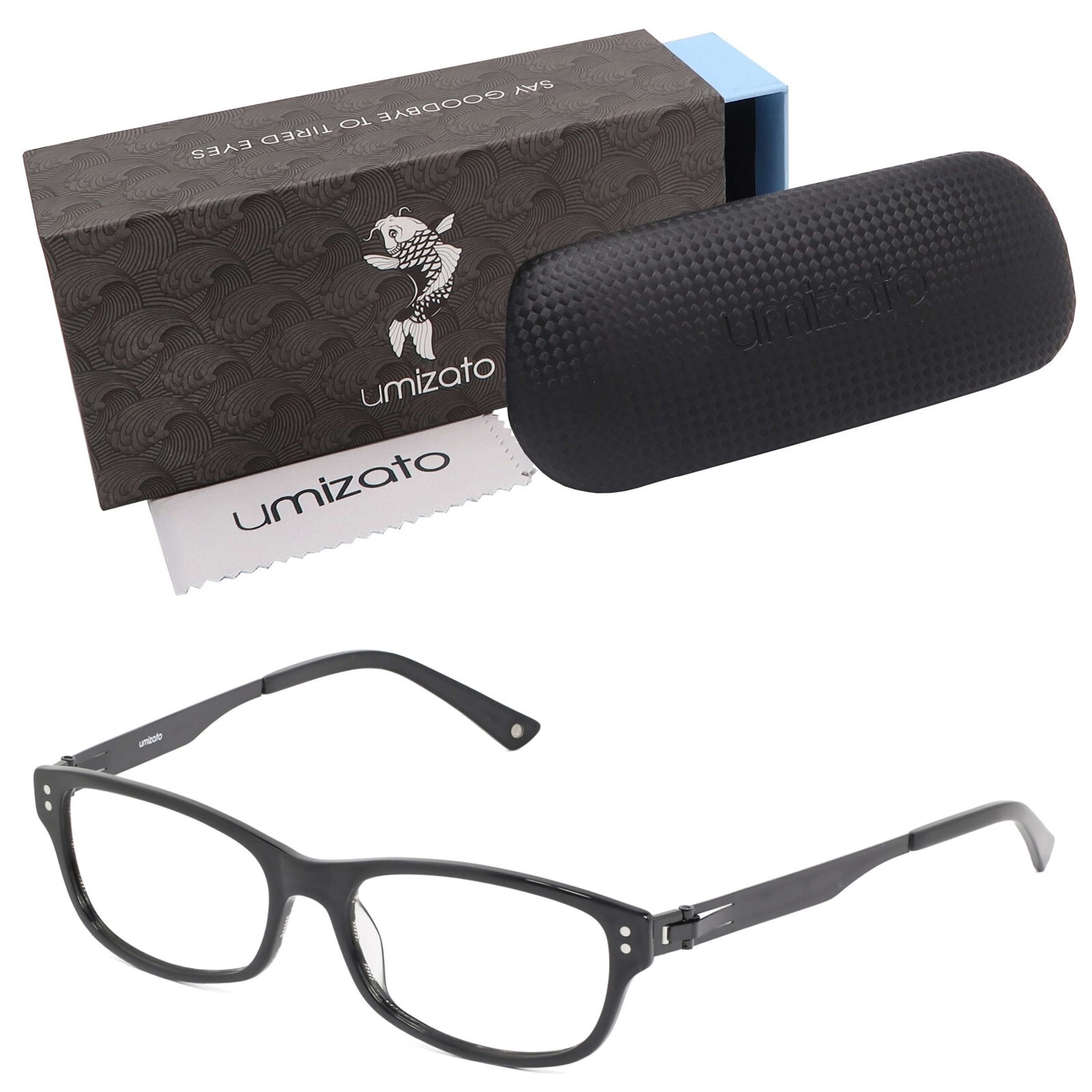 Umizato Blue Light Glasses Unisex Bagan Blocking Computer Acetate Black NEW