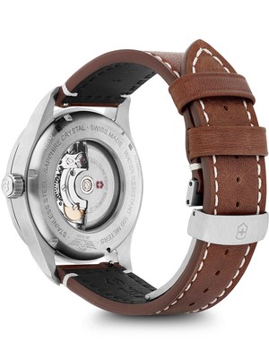 Montre Victorinox Airboss Automatique Homme 42 Mm - Acier, Cuir, 10 ATM, Suisse