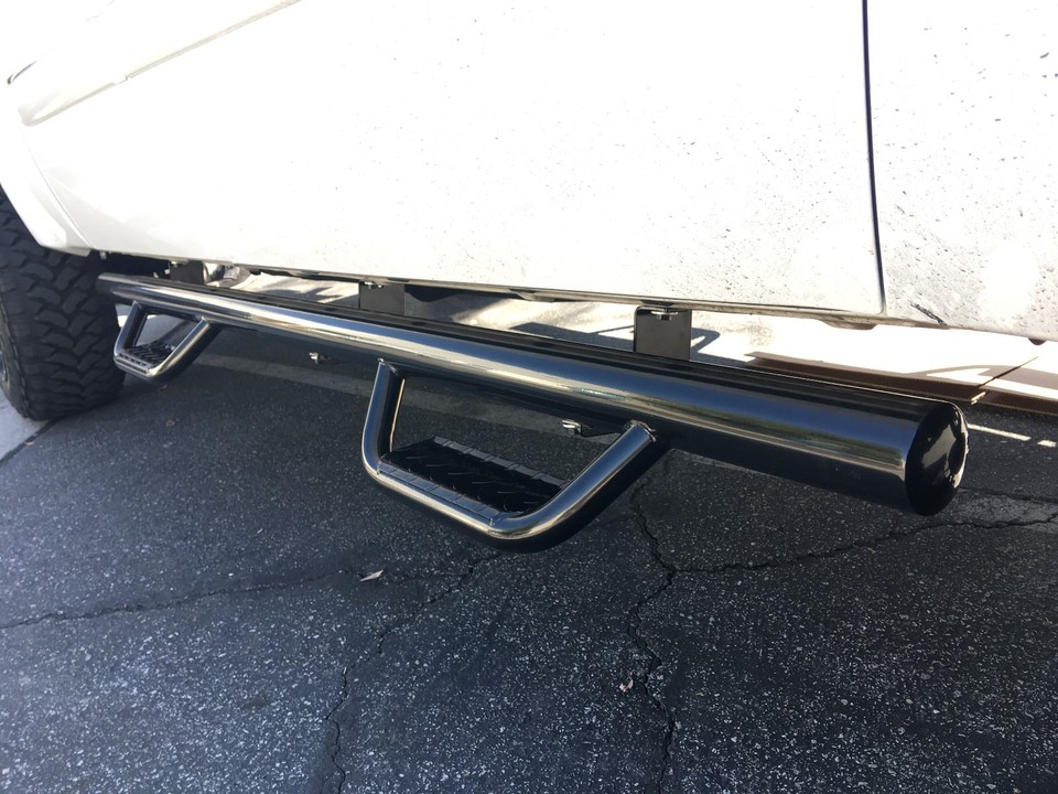 Black Nerf Bar Running Boards For 07-18 Chevy Silverado/GMC Sierra Crew Cab