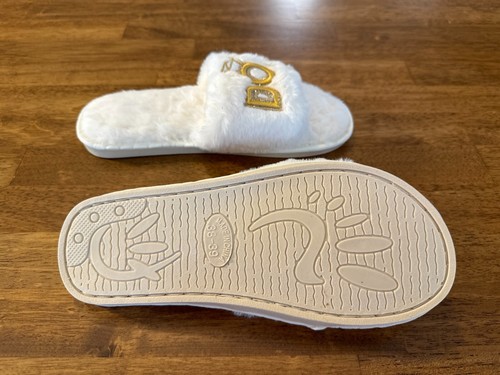 Zapatillas difusas para mujer novia/dama de honor boda día hago luna de miel 7,5-8,5 - Imagen 9 de 9