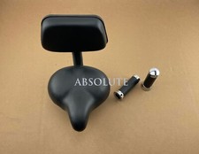10" LONG BLACK BEACH CRUISER SADDLE W/ BACK REST & VINYL GRIPS IN BLACK/CHROME.
