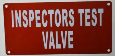 BUILDINGSINGS.COM Inspectors Test Valve Sign (Aluminum Reflective !!!, RED 3X6) -REF24-1027