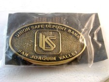 Vintage Union Safe Deposit Bank San Joaquin Valley Belt Buckle by BTS