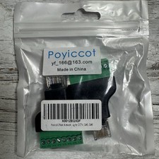 Poyiccot RJ45 Male to 8-Pin Screw Terminal Adapter CCTV Cat5 Cat6 2-Pack New