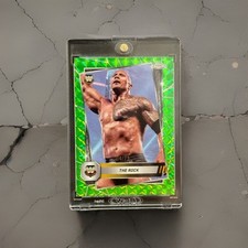 2025 Topps Chrome WWE #10 The Rock Neon Green Geometric /75