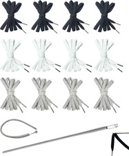 3/8" X 55" Flat Drawstring Cord with Easy Threader Drawstring Replacement for Sw
