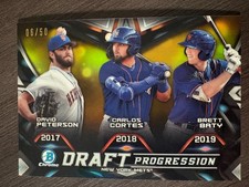 2019 Bowman Draft Chrome Brett Baty D. Peterson Progression Gold Refractor /50
