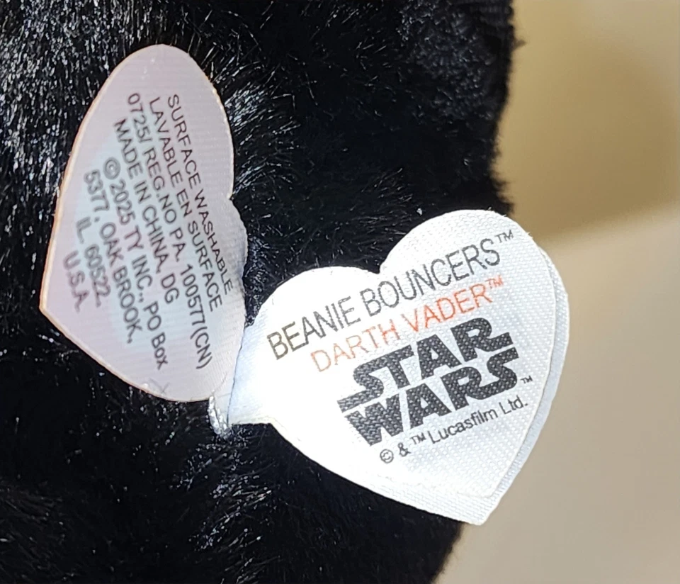 Ty Beanie Bouncers - DARTH VADER (Star Wars)(3-4 Inch) NEW Bouncy Ball Toy - Image 3 of 4