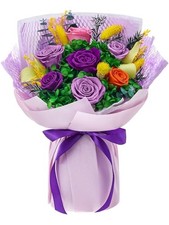 Forever Flowers for Delivery, Preserved Flowers Bouquet,Eteranl Rose,Purple