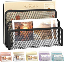 Mail Organizer Countertop for Desk, Mail File Holder with 3 Slot, Black