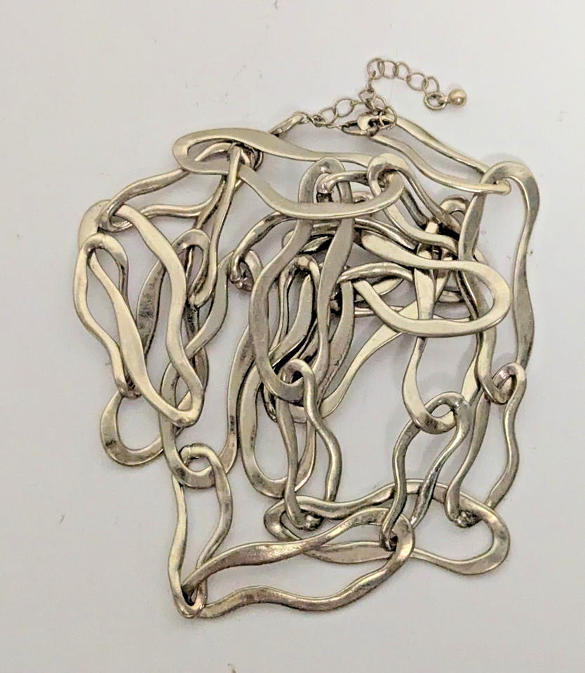 Vintage Runway/Chunky Asymmetrical Large Chain Links Gold Toned ...