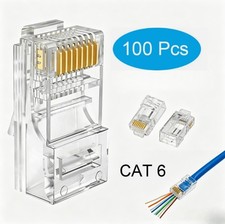 100pcs RJ45 Pass Through Modular Plug Network Cable Connector End 8P8C CAT6 CAT5