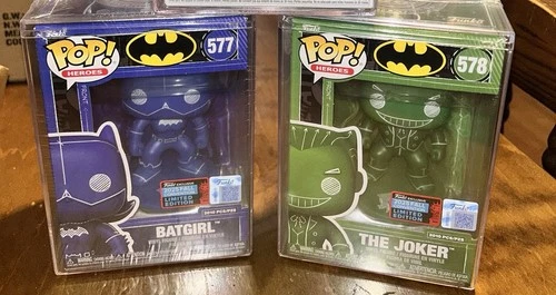 Funko Pop! Batgirl #577 & The Joker #578 Blueprint Deco 2025 NYCC Shared Sticker