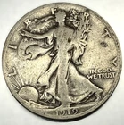 1919 S Walking Liberty Half Dollar - 90% Silver - 50c US Coin VG/Fine - 2271