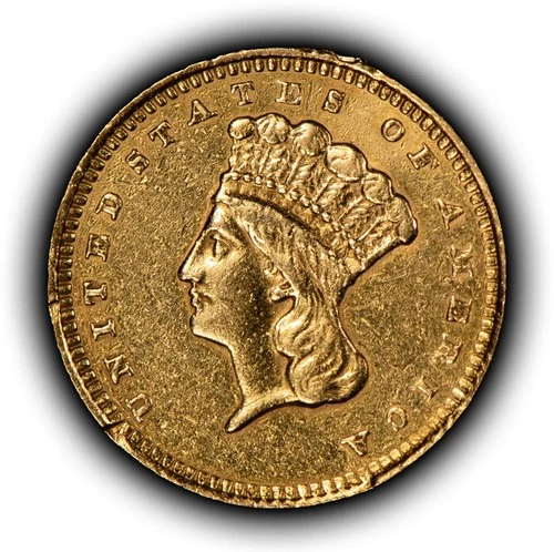 1858 G$1 Indian Princess Head Gold Dollar - Type 3 - Authentic US Coin - G6236