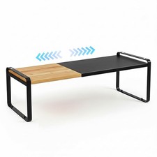 Expandable Desk Shelf Organizer, Sturdy Bamboo Desktop Riser for Monitor, Lap...
