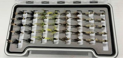 40  Box Barbless Goldhead Nymph,Hares Ear,Pheasant Tail,Olive &Black,Mixed sizes