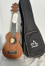 AODSK 21" Beginner Soprano Ukulele in Mahogany Wood with Case