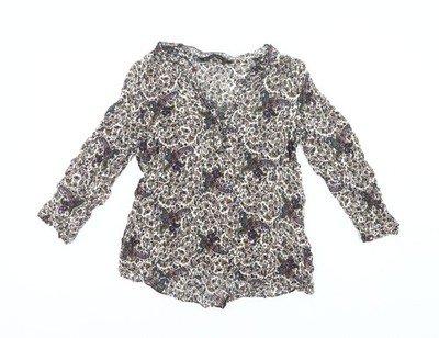 Zara Basic Damen Bluse Mehrfarbig Paisley Größe 8 Viskose