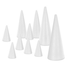 Smooth Surface White Foam Cones for Crafts Reusable Cone Shapes for Decor
