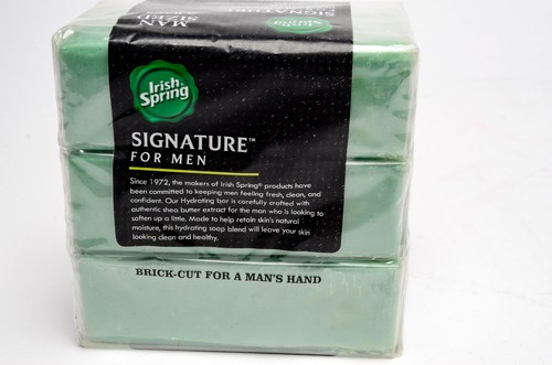 Irish Spring Signature for Men Hydrating Bar Soap 6 oz 3 Pack Body & Face New - Picture 7 of 13