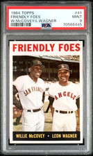1964 Topps #41 FRIENDLY FOES McCovey/Wagner PSA 9 MINT RARE CARD!