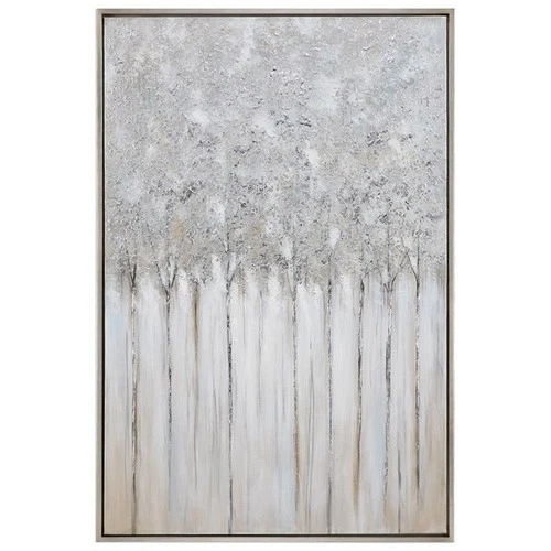 Uttermost Strength In Numbers Wood Acrylic Abstract Art in Gray/Charcoal/Beige - Picture 1 of 4