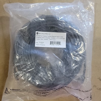 MONOPRICE, INC. 11221 CAT5E UTP NETWORK CABLE_ 100FT BLACK