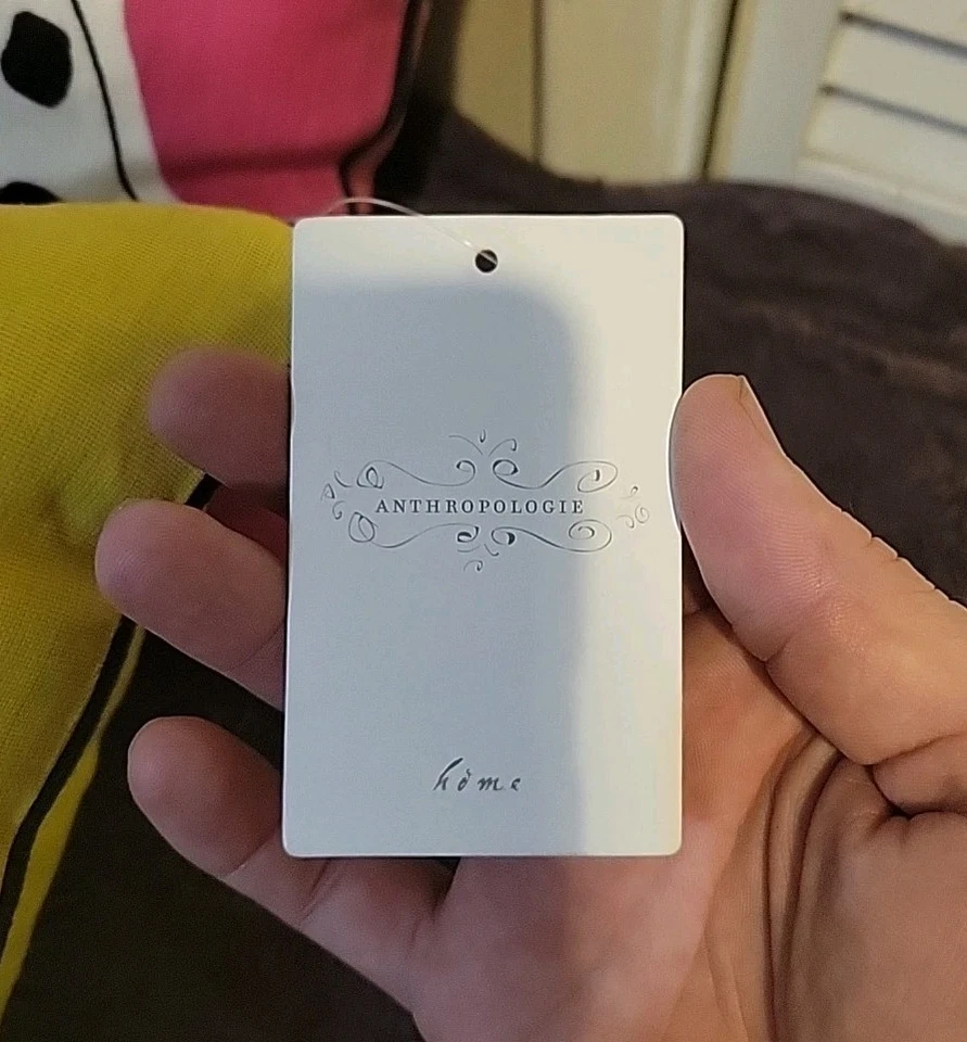 2 Anthropologie 100% Linen Cushion Polka Dot Fish We Love Vera, PINK AND YELLOW - Image 3 of 4