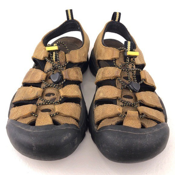 Sandali da trekking Keen Newport H2 impermeabili in pelle marrone da donna taglia 9 EUR 39 5