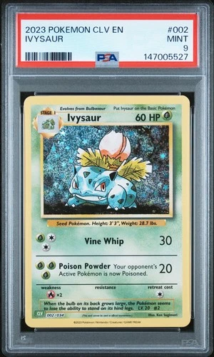2023 POKEMON CLV-CLASSIC VENUSAUR & LUGIA EX DECK #002 IVYSAUR PSA 9