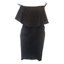 Rolla Coster Womens Black Strapless Ruffle Bodycon Dress Small NEW