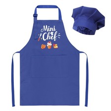 Kids Apron and Chef Hat Set, Mini Chef Funny Apron Adjustable Kitc
