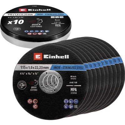Einhell  711525 Trennscheiben-Set 115 mm 10 St. Metall, Edelstahl, Stahl, Blech