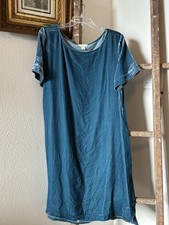 Sundance Etienne Teal Velvet Dress Women's Size L Short Sleeve Boho Romantic