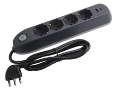 Ciabatta Multipresa Elettrica Poker 6 Posti 2 Prese USB e 4 Prese Polivalenti