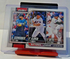 National League Leaders RBI - K. Schwarber, P. Alonso, J. Soto-Topps 75 Series 1